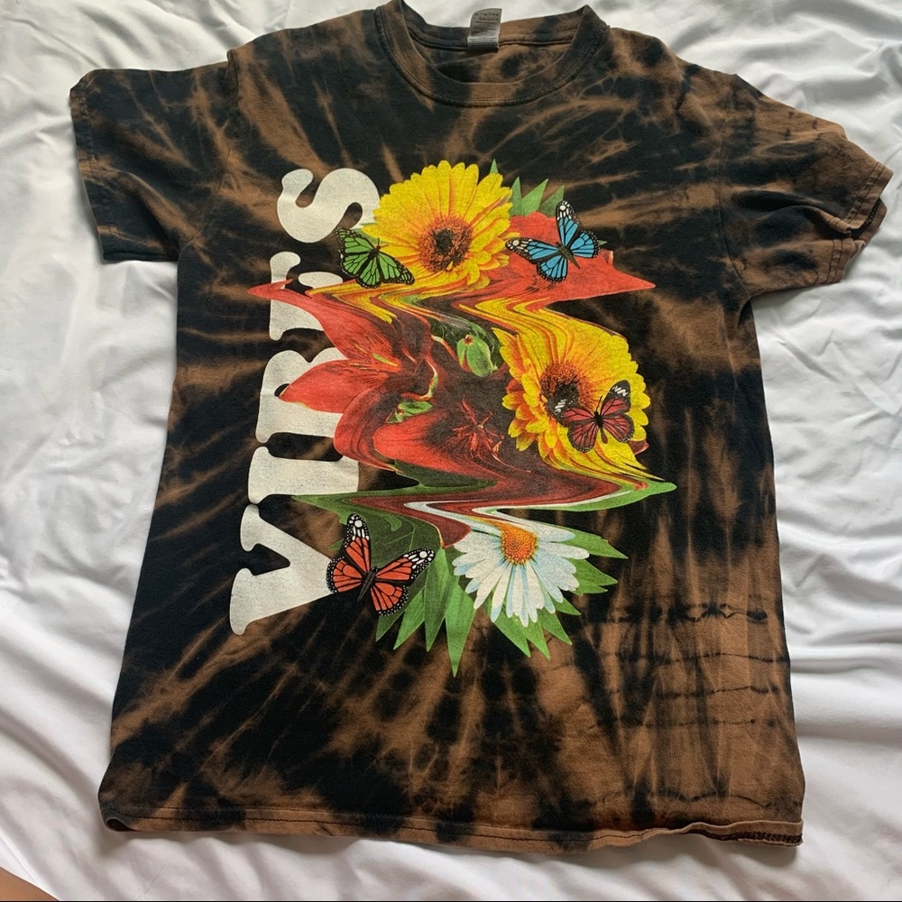 bleach tie dye graphic tee